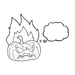 thought bubble cartoon halloween pumpkin