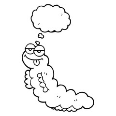thought bubble cartoon caterpillar