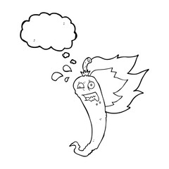 hot chilli pepper thought bubble cartoon