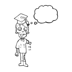 thought bubble cartoon zombie student