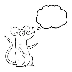 thought bubble cartoon mouse in love