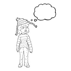 thought bubble cartoon teenager
