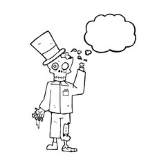 thought bubble cartoon posh zombie