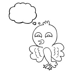 thought bubble cartoon bird