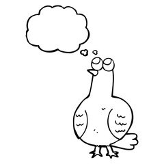 thought bubble cartoon bird