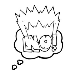 thought bubble cartoon NO! shout