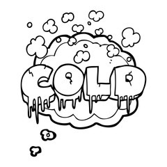 thought bubble cartoon cold text symbol