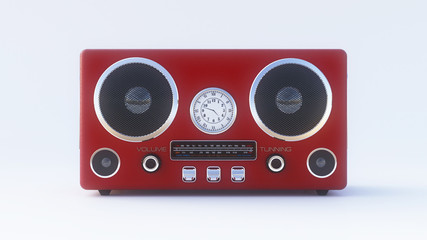 red radio front view
