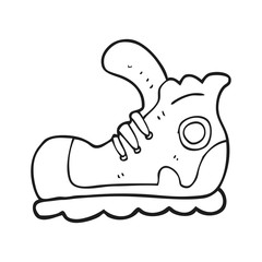 black and white cartoon sneaker