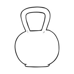 black and white cartoon kettle bell