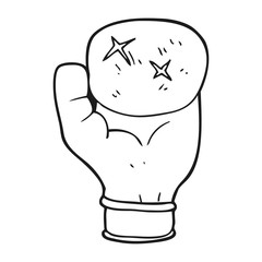 black and white cartoon boxing glove