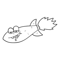 black and white cartoon missile