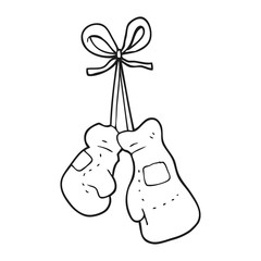 black and white cartoon boxing gloves