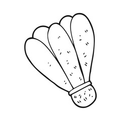 black and white cartoon badminton