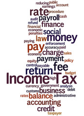 Income Tax, word cloud concept 3