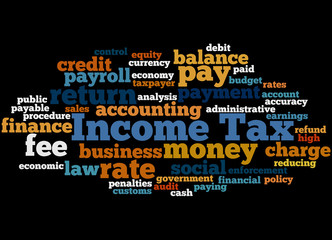 Income Tax, word cloud concept 4