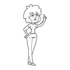 black and white cartoon woman