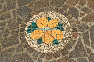 Pavimento a mosaico con limoni