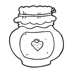 black and white cartoon jam jar