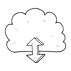 black and white cartoon digital cloud