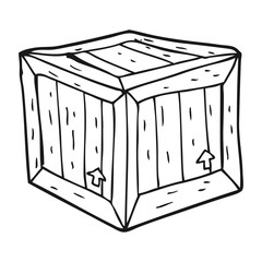 black and white cartoon box