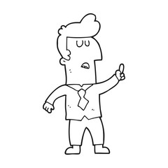 Obraz premium black and white cartoon businessman