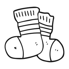 black and white cartoon socks