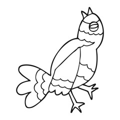 black and white cartoon bird