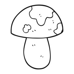 black and white cartoon toadstool