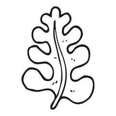 Obraz premium black and white cartoon leaf