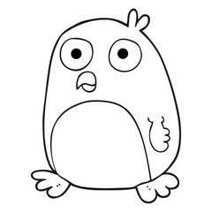 black and white cartoon penguin