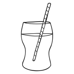 black and white cartoon fizzy drink