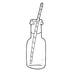 black and white cartoon fizzy drink bottle