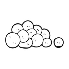 black and white cartoon peas