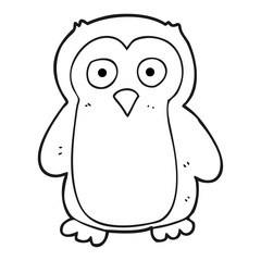 black and white cartoon penguin