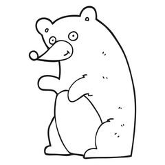 black and white cartoon bear
