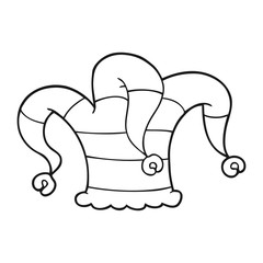 black and white cartoon jester hat