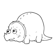black and white cartoon dinosaur