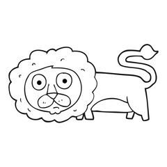 black and white cartoon lion