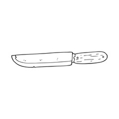 black and white cartoon knife