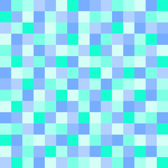 Quadrate in Meeresfarben lückenlos in Reihen gesetzt im quadratischen Format