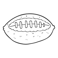 black and white cartoon football
