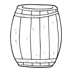 black and white cartoon barrel