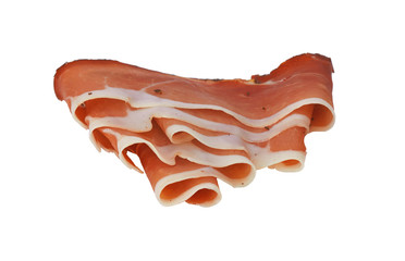 prosciutto isolated in close-up
