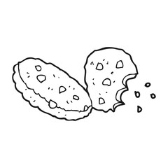 black and white cartoon cookies