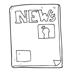 black and white cartoon newspaper