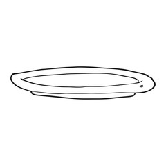 black and white cartoon empty plate