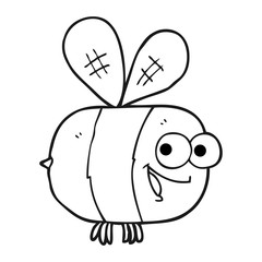 black and white cartoon bee