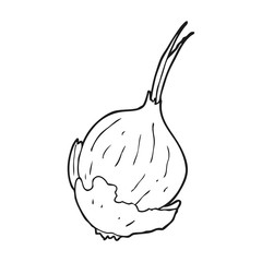 black and white cartoon garlic