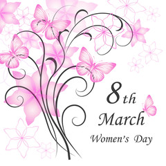 Womens day greeting card. 